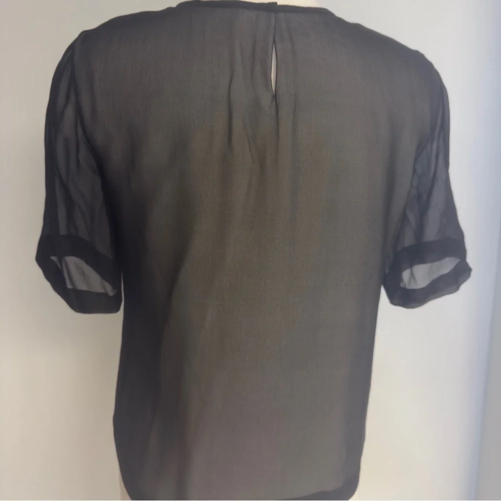 TIBI Black Sheer Blouse NWOT - Picture 5 of 11